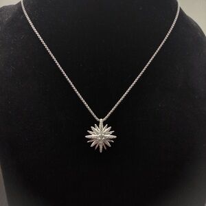 David Yurman Silver Starburst Pendant Necklace